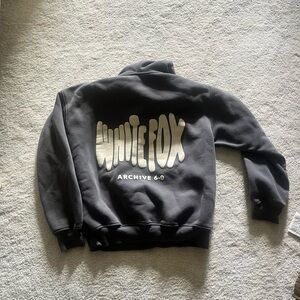 White fox hoodie, coal grey, worn twice, S/M